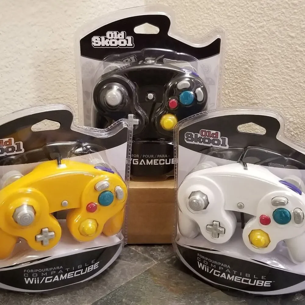 3 Gamecube Controllers - 3 Colors Bundle (NEW) - Orange White Black - Nintendo